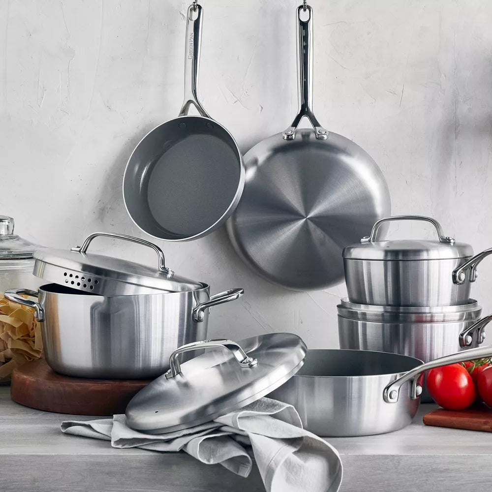 GreenPan GP5 Stainless Steel 5-PLY Healthy Ceramic Nonstick 13pc Cookware Set